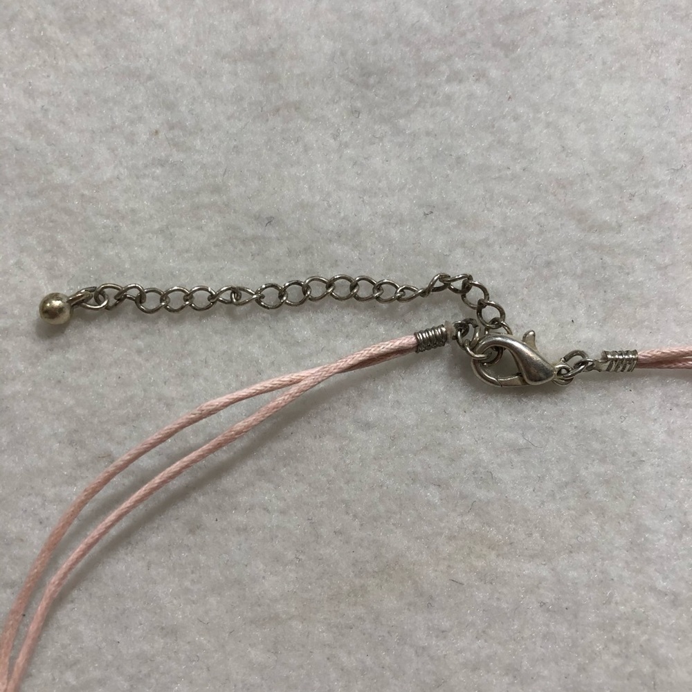 Handmade Pink gemstone boho retro rope necklace - Picture 12 of 12